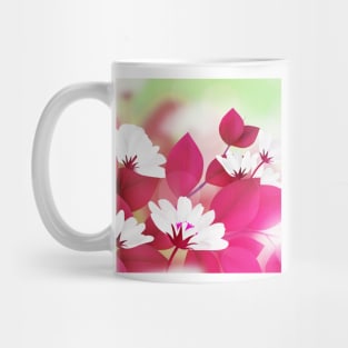 White Pink Flower Art Mug